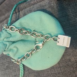 Rare authentic Tiffany & Co Chain sterling silver bracelet shopping bag charm